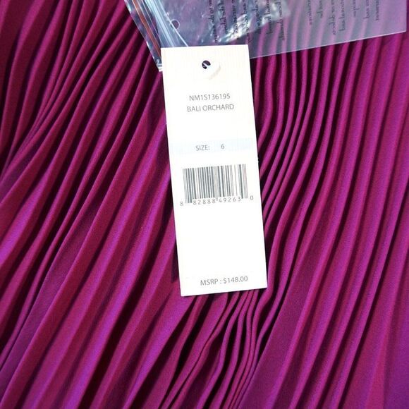 nanette Nanette Lepore High Neck Accordion Pleated Dress Sz 6 Bali Orchard NWT - Picture 12 of 13